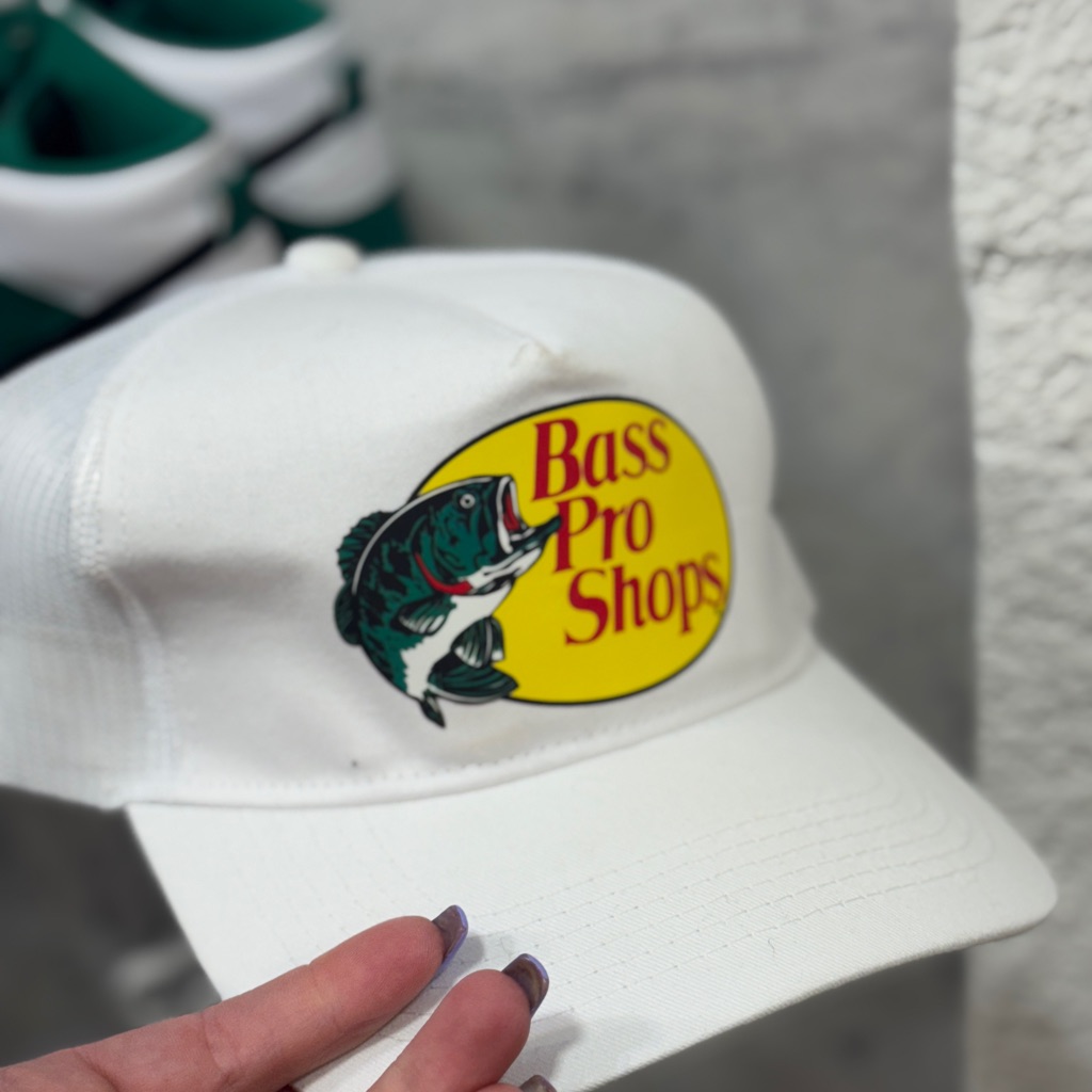 Bass Pro Shops White And Yellow Logo Cap